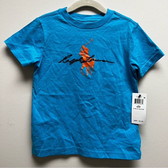 Polo Ralph Lauren - Kids Logo T Shirt - Blue - Size 3T - New - Picture 1 of 3